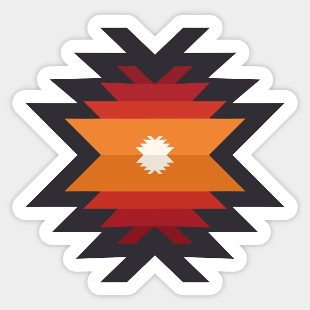 Modern color african aztec motif Sticker by PaepaeEthnicDesign